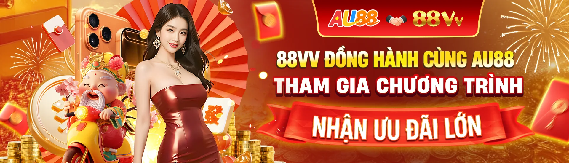 Banner 88VV về kho game phong phú, casino, game bài và các chuyên mục giải trí